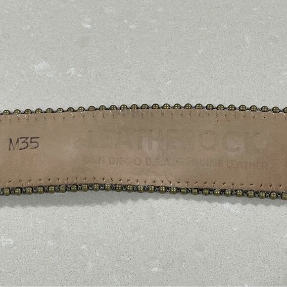 Leatherock Blingy Embellished Rhinestone Western Metallic Leather Belt Gold main image 6